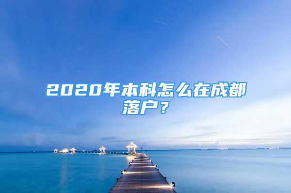 2020年本科怎么在成都落戶？