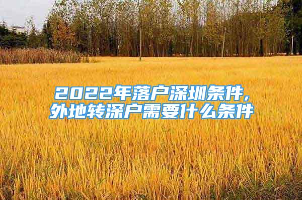 2022年落戶深圳條件,外地轉(zhuǎn)深戶需要什么條件