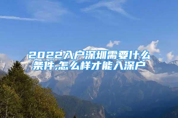 2022入戶深圳需要什么條件,怎么樣才能入深戶