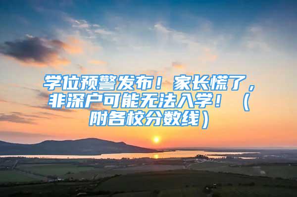 學(xué)位預(yù)警發(fā)布！家長慌了，非深戶可能無法入學(xué)?。ǜ礁餍７?jǐn)?shù)線）