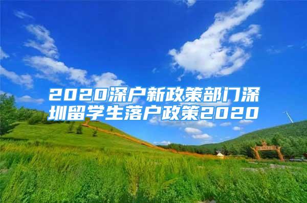 2020深戶(hù)新政策部門(mén)深圳留學(xué)生落戶(hù)政策2020