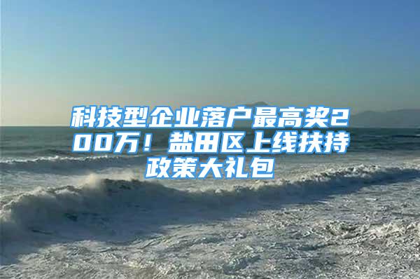 科技型企業(yè)落戶最高獎(jiǎng)200萬！鹽田區(qū)上線扶持政策大禮包