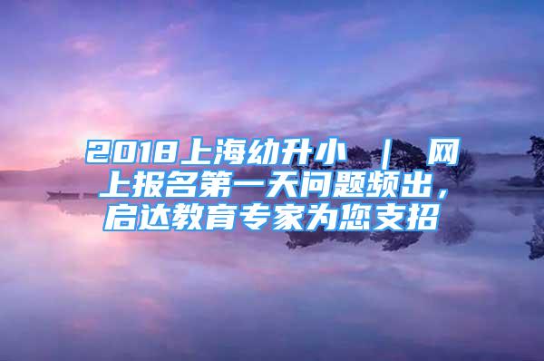 2018上海幼升小 ｜ 網(wǎng)上報(bào)名第一天問(wèn)題頻出，啟達(dá)教育專(zhuān)家為您支招