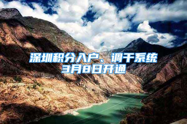 深圳積分入戶、調干系統(tǒng)3月8日開通