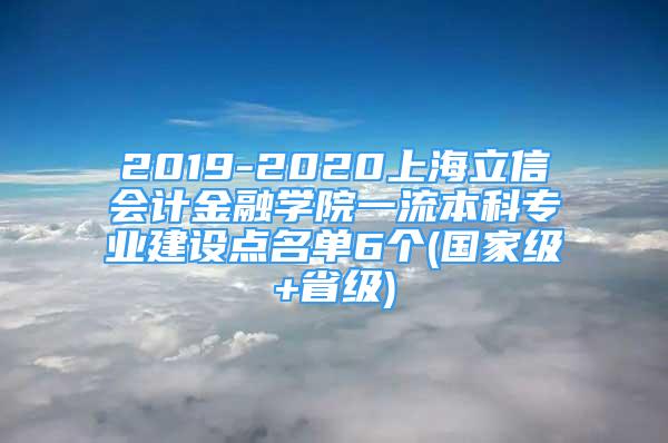 2019-2020上海立信會計金融學(xué)院一流本科專業(yè)建設(shè)點名單6個(國家級+省級)