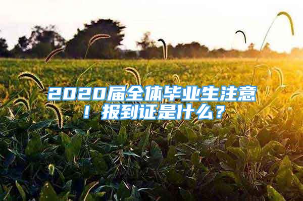 2020屆全體畢業(yè)生注意！報到證是什么？