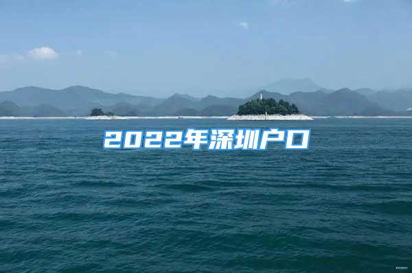 2022年深圳戶口