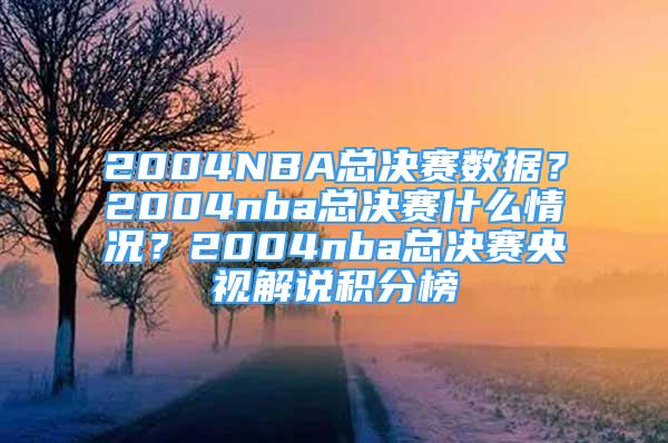 2004NBA總決賽數(shù)據(jù)？2004nba總決賽什么情況？2004nba總決賽央視解說積分榜