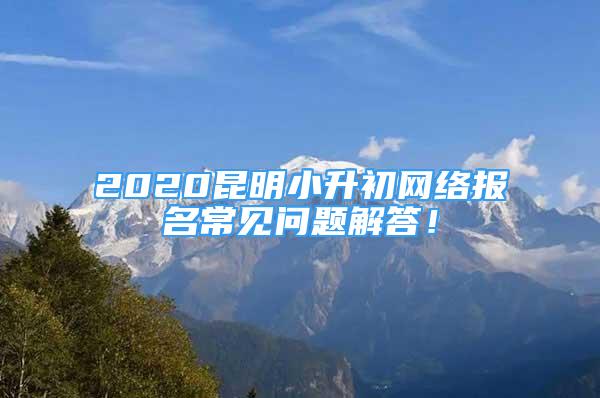 2020昆明小升初網(wǎng)絡(luò)報名常見問題解答！