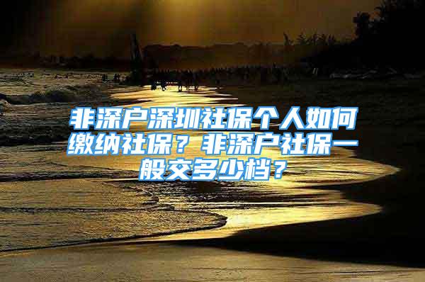 非深戶深圳社保個(gè)人如何繳納社保？非深戶社保一般交多少檔？