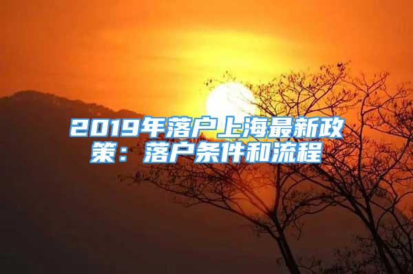 2019年落戶上海最新政策：落戶條件和流程