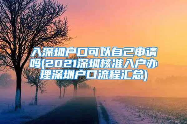 入深圳戶口可以自己申請嗎(2021深圳核準入戶辦理深圳戶口流程匯總)