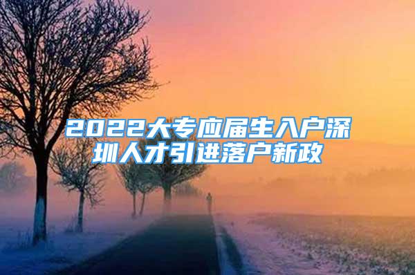 2022大專應(yīng)屆生入戶深圳人才引進(jìn)落戶新政