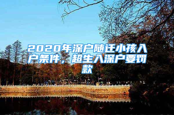 2020年深戶隨遷小孩入戶條件，超生入深戶要罰款