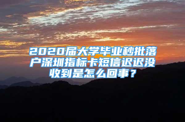 2020屆大學(xué)畢業(yè)秒批落戶深圳指標(biāo)卡短信遲遲沒收到是怎么回事？