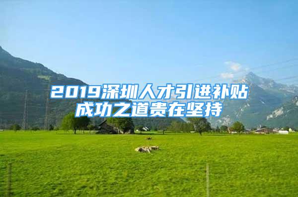 2019深圳人才引進(jìn)補(bǔ)貼成功之道貴在堅(jiān)持