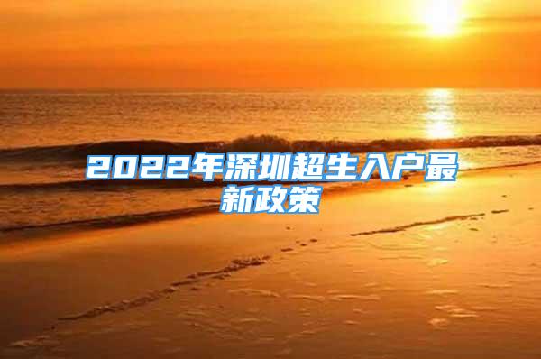 2022年深圳超生入戶最新政策