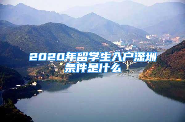 2020年留學生入戶深圳條件是什么