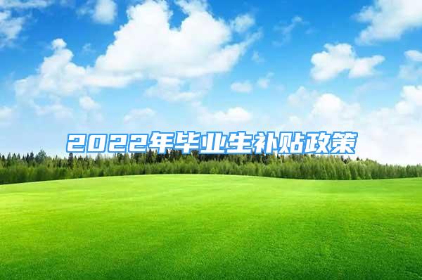 2022年畢業(yè)生補(bǔ)貼政策