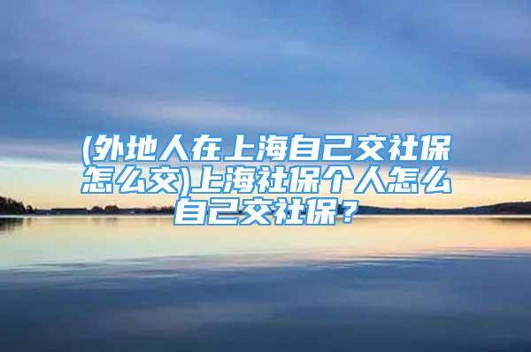 (外地人在上海自己交社保怎么交)上海社保個(gè)人怎么自己交社保？