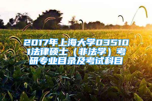 2017年上海大學035101法律碩士（非法學）考研專業(yè)目錄及考試科目