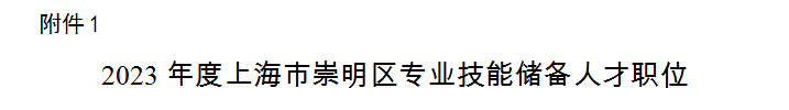 10月10日起報(bào)名！2023年度崇明招錄一批專(zhuān)業(yè)技能儲(chǔ)備人才及定向選調(diào)生