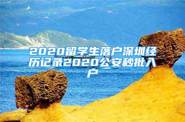 2020留學(xué)生落戶深圳經(jīng)歷記錄2020公安秒批入戶