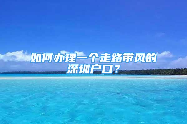 如何辦理一個(gè)走路帶風(fēng)的深圳戶口？