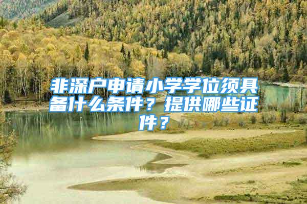 非深戶申請(qǐng)小學(xué)學(xué)位須具備什么條件？提供哪些證件？