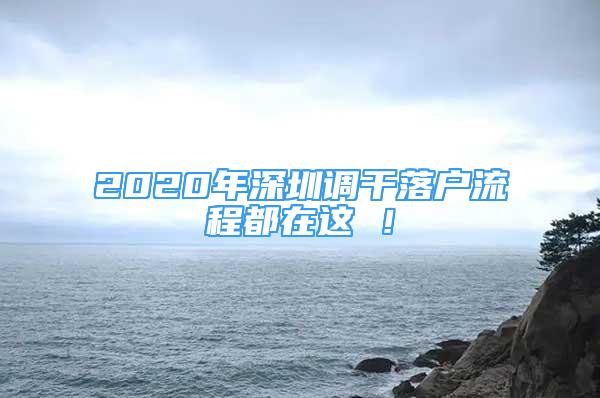 2020年深圳調(diào)干落戶流程都在這 ！