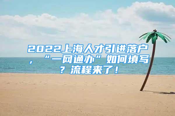 2022上海人才引進(jìn)落戶，“一網(wǎng)通辦”如何填寫？流程來(lái)了！