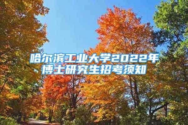 哈爾濱工業(yè)大學(xué)2022年博士研究生招考須知