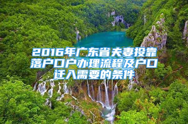 2016年廣東省夫妻投靠落戶口戶辦理流程及戶口遷入需要的條件