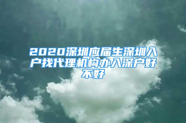 2020深圳應(yīng)屆生深圳入戶找代理機(jī)構(gòu)辦入深戶好不好