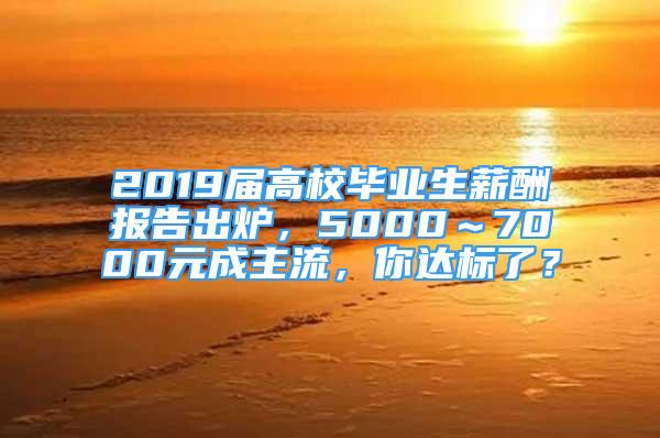 2019屆高校畢業(yè)生薪酬報(bào)告出爐，5000～7000元成主流，你達(dá)標(biāo)了？