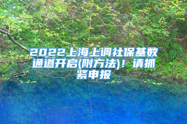 2022上海上調(diào)社?；鶖?shù)通道開啟(附方法)！請抓緊申報