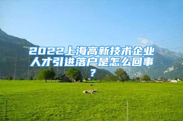 2022上海高新技術企業(yè)人才引進落戶是怎么回事？