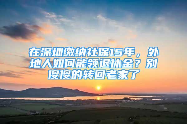 在深圳繳納社保15年，外地人如何能領(lǐng)退休金？別傻傻的轉(zhuǎn)回老家了