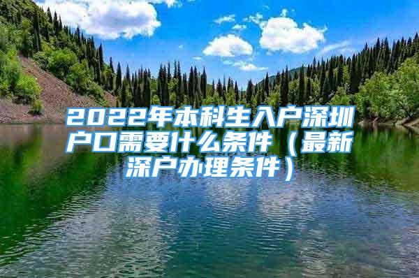 2022年本科生入戶深圳戶口需要什么條件（最新深戶辦理條件）