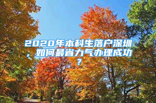 2020年本科生落戶深圳，如何最省力氣辦理成功？