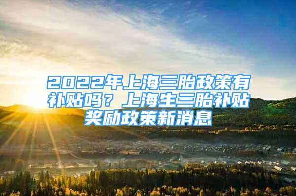 2022年上海三胎政策有補(bǔ)貼嗎？上海生三胎補(bǔ)貼獎勵政策新消息