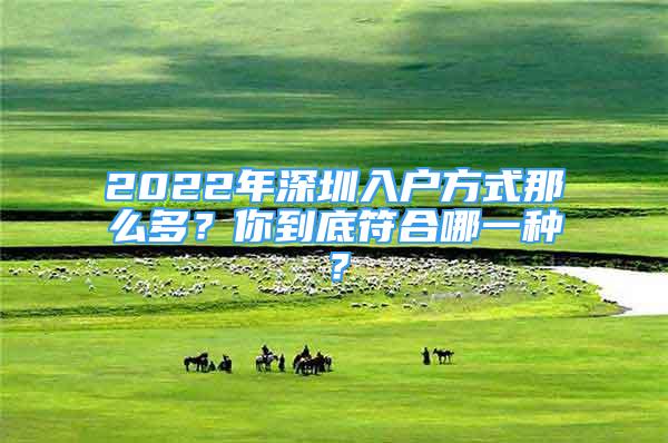 2022年深圳入戶方式那么多？你到底符合哪一種？