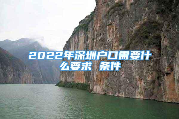 2022年深圳戶口需要什么要求 條件