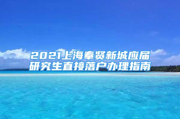 2021上海奉賢新城應(yīng)屆研究生直接落戶辦理指南