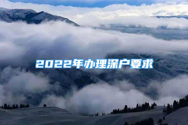 2022年辦理深戶(hù)要求