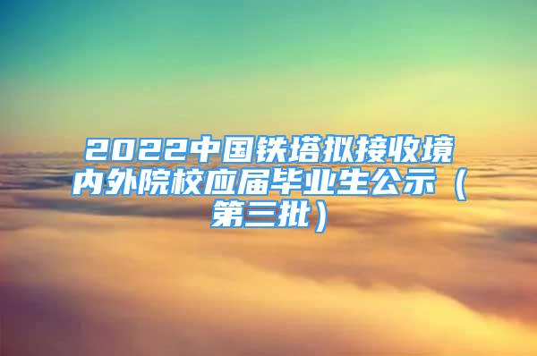 2022中國鐵塔擬接收境內外院校應屆畢業(yè)生公示（第三批）