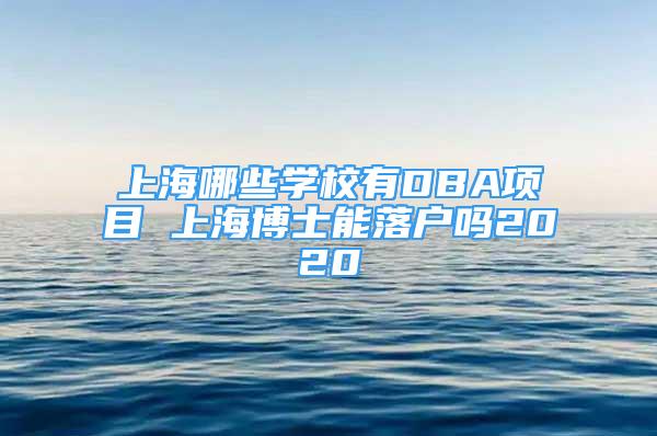 上海哪些學校有DBA項目 上海博士能落戶嗎2020