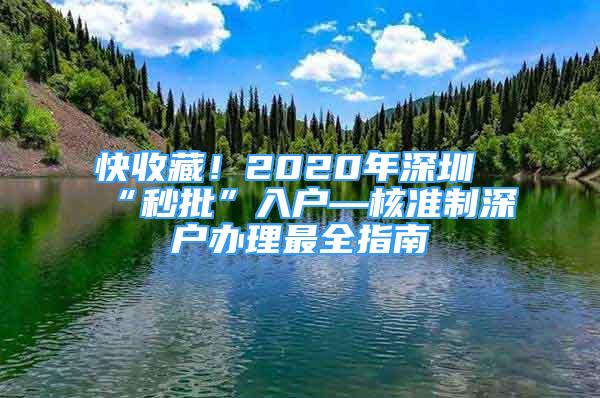 快收藏！2020年深圳“秒批”入戶(hù)—核準(zhǔn)制深戶(hù)辦理最全指南