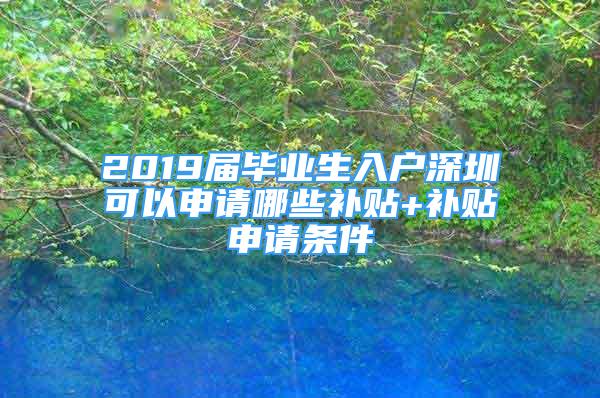 2019屆畢業(yè)生入戶深圳可以申請(qǐng)哪些補(bǔ)貼+補(bǔ)貼申請(qǐng)條件