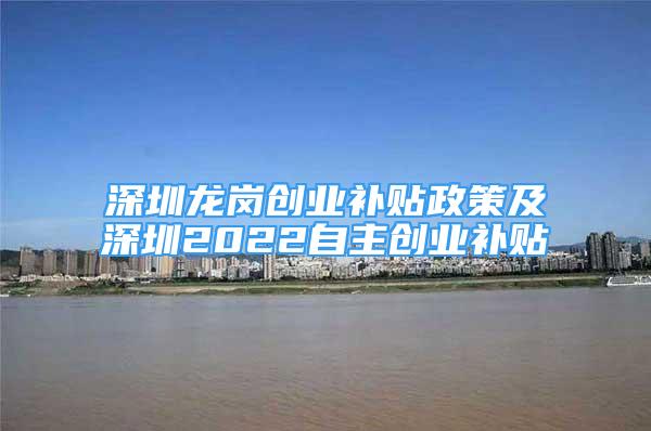 深圳龍崗創(chuàng)業(yè)補(bǔ)貼政策及深圳2022自主創(chuàng)業(yè)補(bǔ)貼